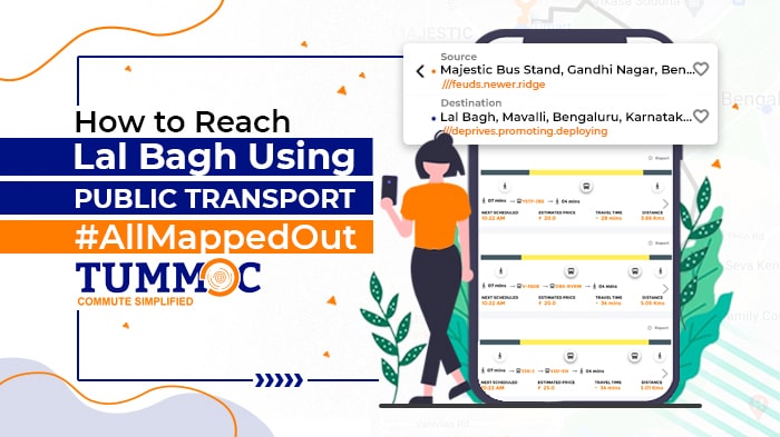 Tummoc, Tummoc app, Public transport,Lal Bagh