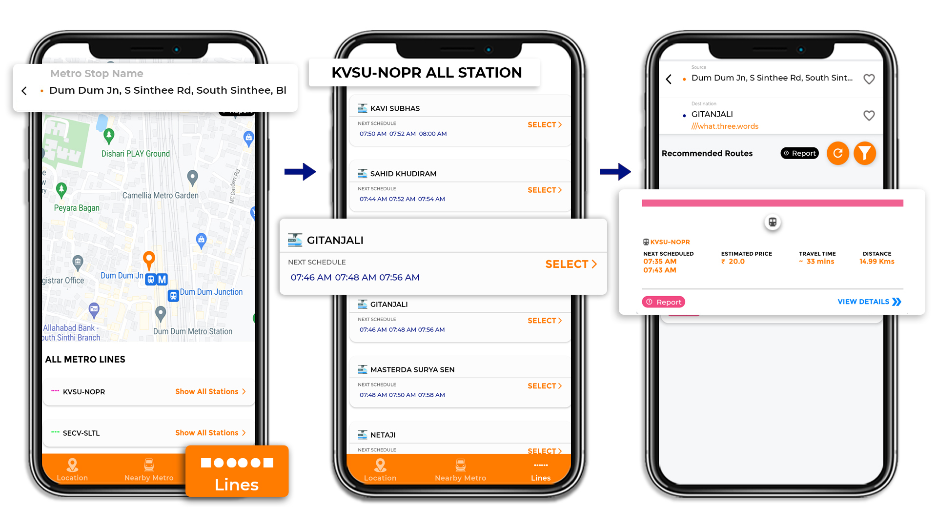 Search for Kolkata Metro Lines with Tummoc